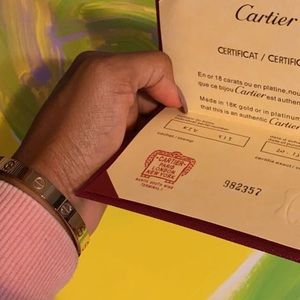 18k 🌹 gold 6.1mm Cartier bracelet w/original box and tool.